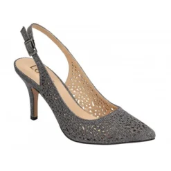 Lotus Sale 40 Pewter Textile Lyla Slingback Court Shoes | Lotus