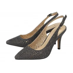Lotus Sale -Lotus Sale pewter textile lyla slingback court shoes lotus p13599 32886 medium