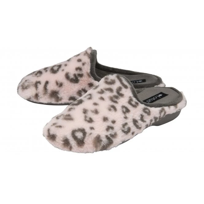 Pink Leopard-Print Cara Mule Slippers | Lotus 2 Pink Leopard-Print Cara Mule Slippers | Lotus - Image 2