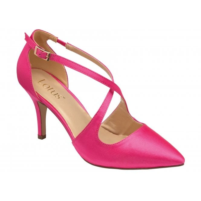 Pink Satin Willow Court Shoes | Lotus 1 Pink Satin Willow Court Shoes | Lotus