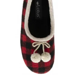 Red-Check Pippa Full Shoe Slippers | Lotus -Lotus Sale red check pippa full shoe slippers lotus p13125 31009 medium
