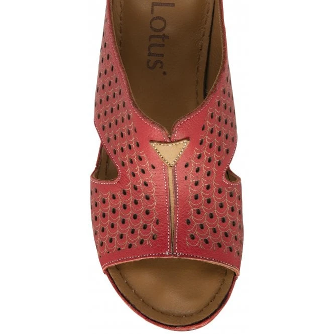 Red Leather Genevieve Mule Sandals | Lotus 4 Red Leather Genevieve Mule Sandals | Lotus - Image 4