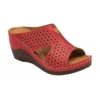 Red Leather Genevieve Mule Sandals | Lotus