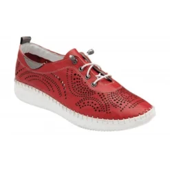 Lotus Sale 54 Red Leather Katya Casual Shoes | Lotus