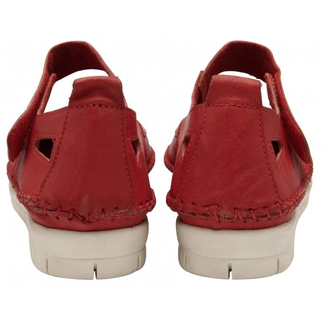 Red Leather Keryn Flat Shoes | Lotus 3 Red Leather Keryn Flat Shoes | Lotus - Image 3