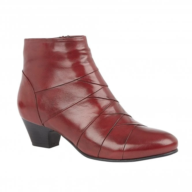 Red Leather Tara Ankle Boots | Lotus 1 Red Leather Tara Ankle Boots | Lotus