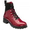Red Patent Alder Zip-Up Ankle Boots | Lotus