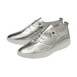 Silver Leather Katya Casual Shoes | Lotus -Lotus Sale silver leather katya casual shoes lotus p13696 33295 medium