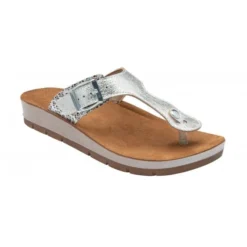 Silver Pescara Toe-Post Sandals | Lotus