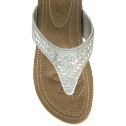 Silver Rafaella Flat Toe-Post Sandals | Lotus -Lotus Sale silver rafaella flat toe post sandals lotus p13311 31595 medium
