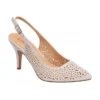 Silver Textile Lyla Slingback Court Shoes | Lotus