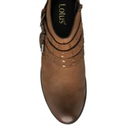 Tan Leather Emelia Zip-Up Ankle Boots | Lotus -Lotus Sale tan leather emelia zip up ankle boots lotus p13075 30672 medium