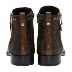 Tan Leather & Reptile-Print Moire Ankle Boots | Lotus -Lotus Sale tan leather reptile print moire ankle boots lotus p13094 30799 medium