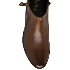 Tan Leather & Reptile-Print Moire Ankle Boots | Lotus -Lotus Sale tan leather reptile print moire ankle boots lotus p13094 30800 medium