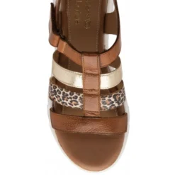 Tan & Leopard-Print Leather Shiloh Open-Toe Sandals | Stressless By Lotus -Lotus Sale tan leopard print leather shiloh open toe sandals stressless by lotus p13685 32816 medium