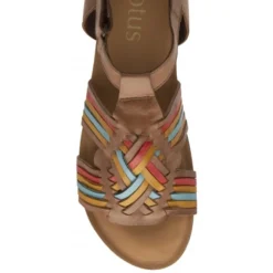 Tan Multi-Leather Cairnes Open-Toe Flatform Sandals | Lotus -Lotus Sale tan multi leather cairnes open toe flatform sandals lotus p13583 32744 medium