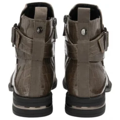 Taupe & Croc-Print Laurel Ankle Boots | Lotus -Lotus Sale taupe croc print laurel ankle boots lotus p13443 32234 medium