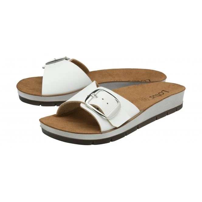 White Dasha Open-Toe Mule Sandals | Lotus 2 White Dasha Open-Toe Mule Sandals | Lotus - Image 2