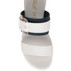 White & Denim Giovanna Mule Sandals | Lotus -Lotus Sale white denim giovanna mule sandals lotus p13661 32688 medium