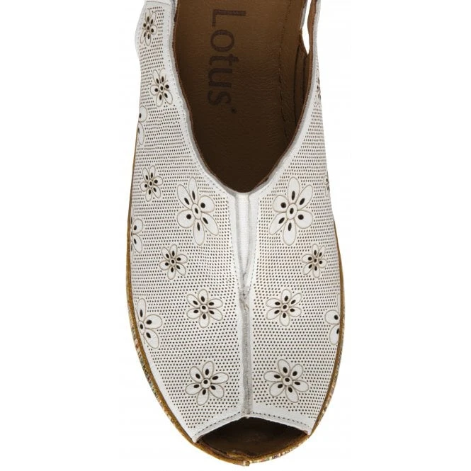 White Leather Deniz Wedge Shoes | Lotus 4 White Leather Deniz Wedge Shoes | Lotus - Image 4