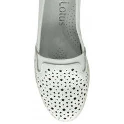 White Leather Francesca Slip-On Shoes | Lotus -Lotus Sale white leather francesca slip on shoes lotus p13268 31272 medium