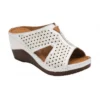 White Leather Genevieve Mule Sandals | Lotus