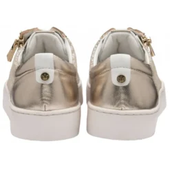 White Leather & Gold Croc-Print Sky Casual Trainers | Stressless By Lotus -Lotus Sale white leather gold croc print sky casual trainers stressless by lotus p13622 32895 medium