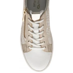 White Leather & Gold Croc-Print Sky Casual Trainers | Stressless By Lotus -Lotus Sale white leather gold croc print sky casual trainers stressless by lotus p13622 32896 medium
