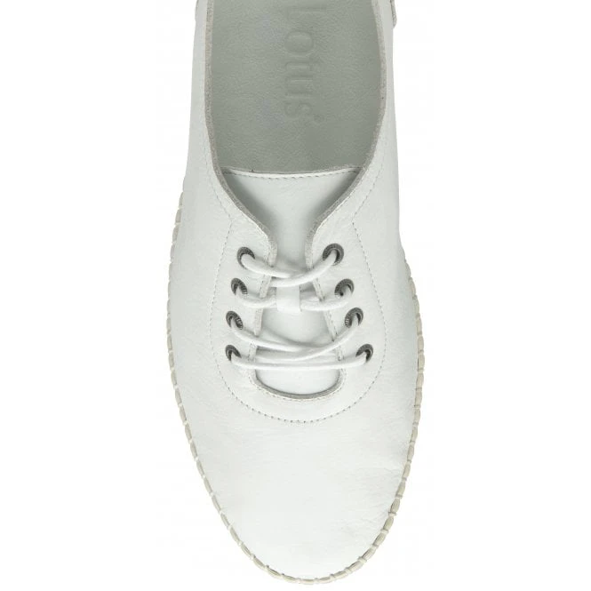 White Leather Juliana Lace-Up Shoes | Lotus 4 White Leather Juliana Lace-Up Shoes | Lotus - Image 4