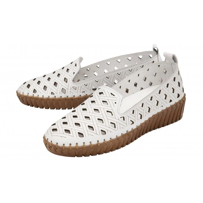 White Leather Karson Slip-On Shoes | Lotus 2 White Leather Karson Slip-On Shoes | Lotus - Image 2
