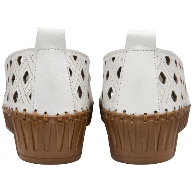 White Leather Karson Slip-On Shoes | Lotus 3 White Leather Karson Slip-On Shoes | Lotus - Image 3