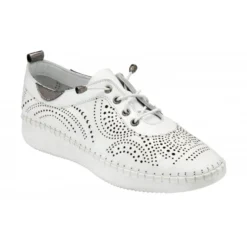 White Leather Katya Casual Shoes | Lotus