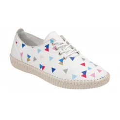 White Leather Kay Lace-Up Shoes | Lotus