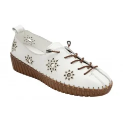 White Leather Kristen Slip-On Shoes | Lotus
