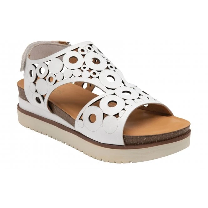 White Leather Melbourne Open-Toe Flatform Sandals | Lotus 1 White Leather Melbourne Open-Toe Flatform Sandals | Lotus