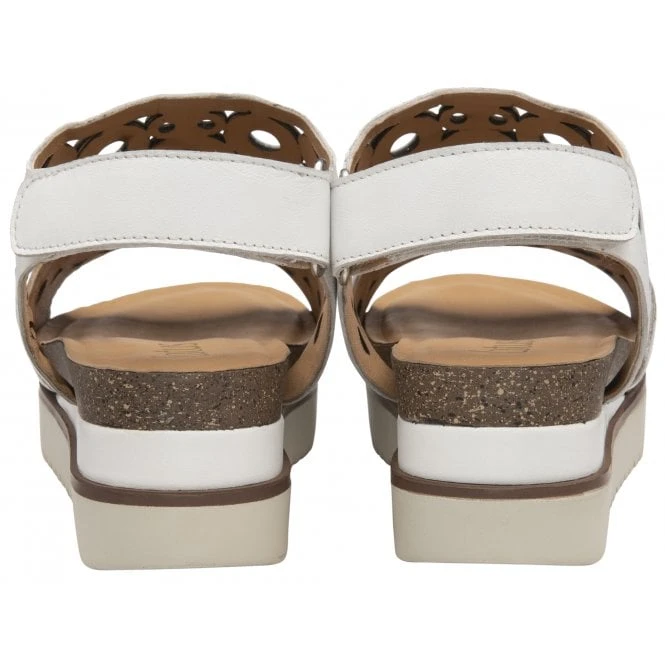 White Leather Melbourne Open-Toe Flatform Sandals | Lotus 3 White Leather Melbourne Open-Toe Flatform Sandals | Lotus - Image 3