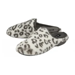 White Leopard-Print Cara Mule Slippers | Lotus -Lotus Sale white leopard print cara mule slippers lotus p13138 30983 medium
