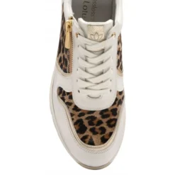 White & Leopard-Print Shola Zip-Up Casual Trainers | Stressless By Lotus -Lotus Sale white leopard print shola zip up casual trainers stressless by lotus p12989 30438 medium