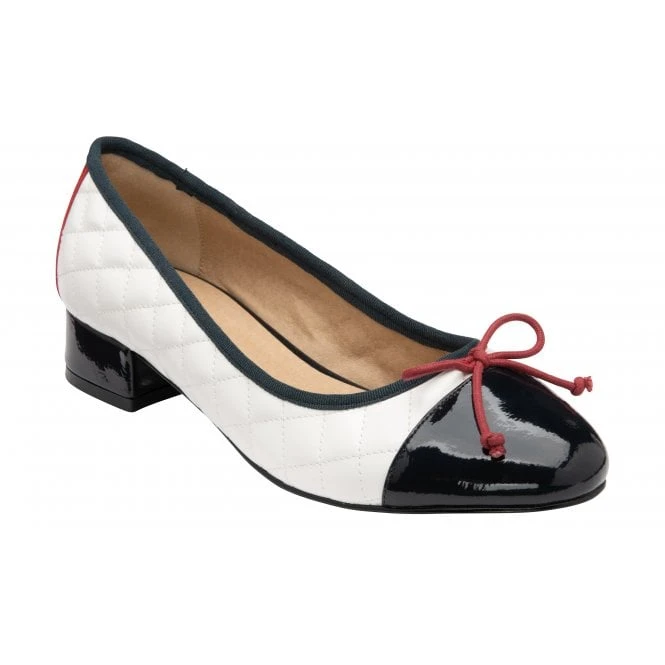 White, Navy & Red Ivy Ballerina Shoes | Lotus 1 White, Navy & Red Ivy Ballerina Shoes | Lotus