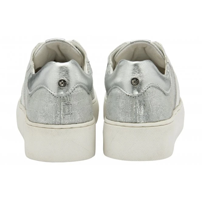 White & Silver Croc-Print Leather Simone Casual Trainers | Stressless By Lotus 3 White & Silver Croc-Print Leather Simone Casual Trainers | Stressless By Lotus - Image 3